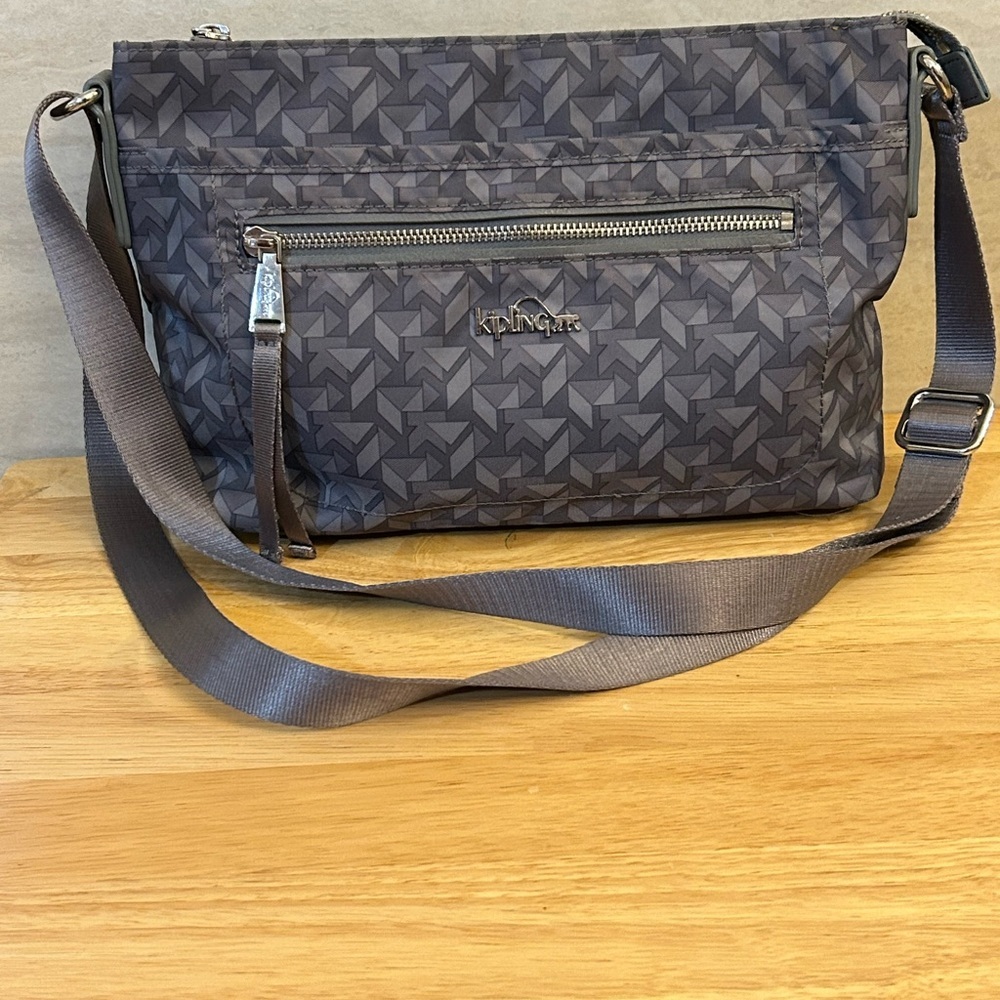 Kipling Hobo Gray Geometric Shoulder Bag - Picture 2 of 16